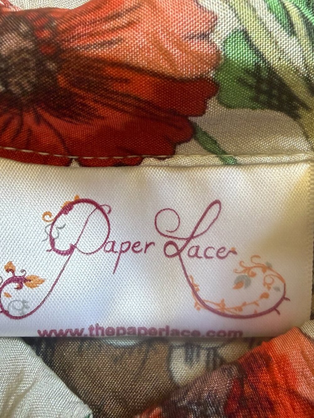 Paper Lace Silk-Ish Floral Dress - Picture 2 of 4